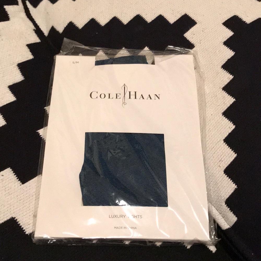 Cole Haan Luxury Tights Blue/Black Stripe S/M
